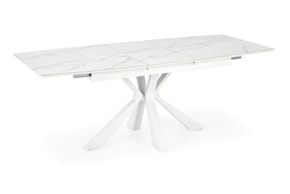 Nolvari kihúzható étkezőasztal 160–200x89 cm - fehér márvány / fehér lábak vivaldi stůl rozkladany Deska - fehér mramor, Nohy - fehér