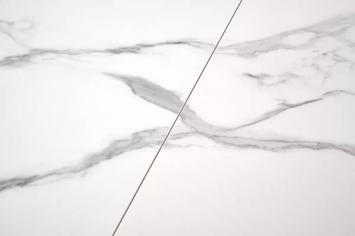 Nolvari kihúzható étkezőasztal 160–200x89 cm - fehér márvány / fehér lábak vivaldi stůl rozkladany Deska - fehér mramor, Nohy - fehér