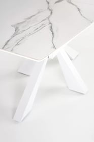 Nolvari kihúzható étkezőasztal 160–200x89 cm - fehér márvány / fehér lábak vivaldi stůl rozkladany Deska - fehér mramor, Nohy - fehér
