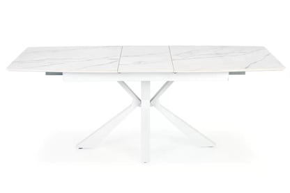 Nolvari kihúzható étkezőasztal 160–200x89 cm - fehér márvány / fehér lábak vivaldi stůl rozkladany Deska - fehér mramor, Nohy - fehér