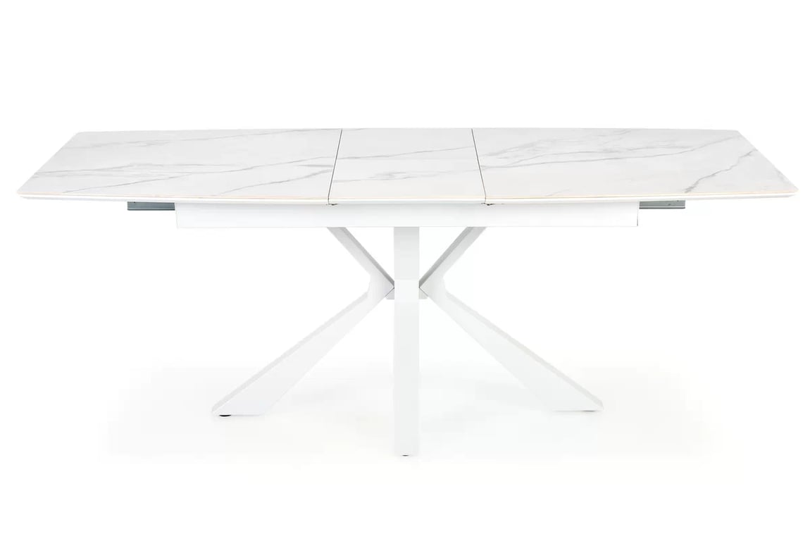 Nolvari kihúzható étkezőasztal 160–200x89 cm - fehér márvány / fehér lábak vivaldi stůl rozkladany Deska - fehér mramor, Nohy - fehér