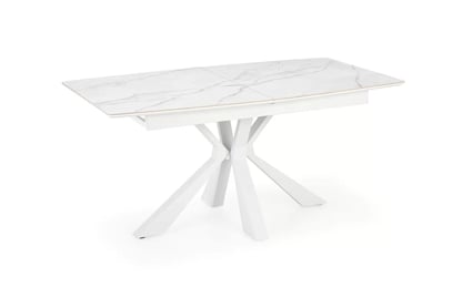 Nolvari kihúzható étkezőasztal 160–200x89 cm - fehér márvány / fehér lábak vivaldi stůl rozkladany Deska - fehér mramor, Nohy - fehér