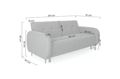 Canapea extensibilă Linda - bej țesătură boucle Lambi 8 Canapea extensibilă Linda rozkladana pentru camera de zi - bezowa boucle Lambi 8
