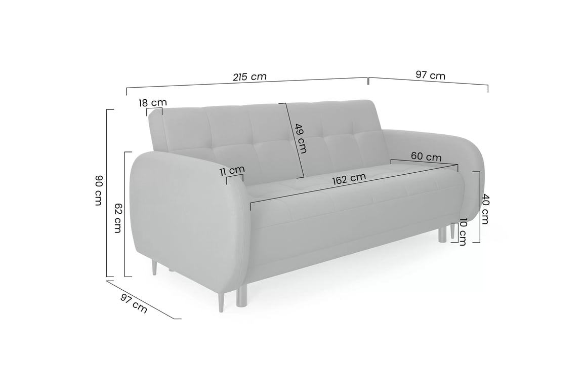 Canapea extensibilă Linda - bej țesătură boucle Lambi 8 Canapea extensibilă Linda rozkladana pentru camera de zi - bezowa boucle Lambi 8