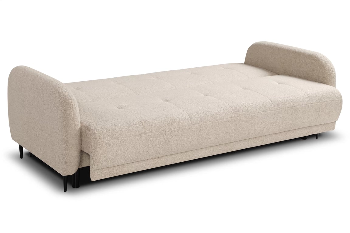 Canapea extensibilă Linda - bej țesătură boucle Lambi 8 Canapea extensibilă Linda rozkladana pentru camera de zi - bezowa boucle Lambi 8