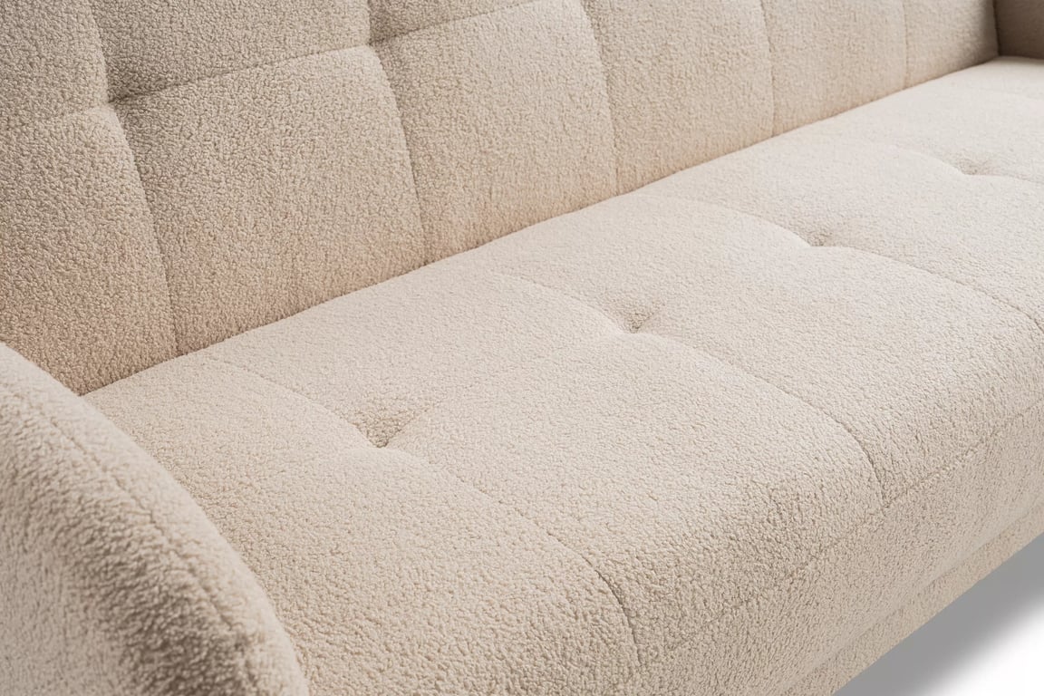 Canapea extensibilă Linda - bej țesătură boucle Lambi 8 Canapea extensibilă Linda rozkladana pentru camera de zi - bezowa boucle Lambi 8