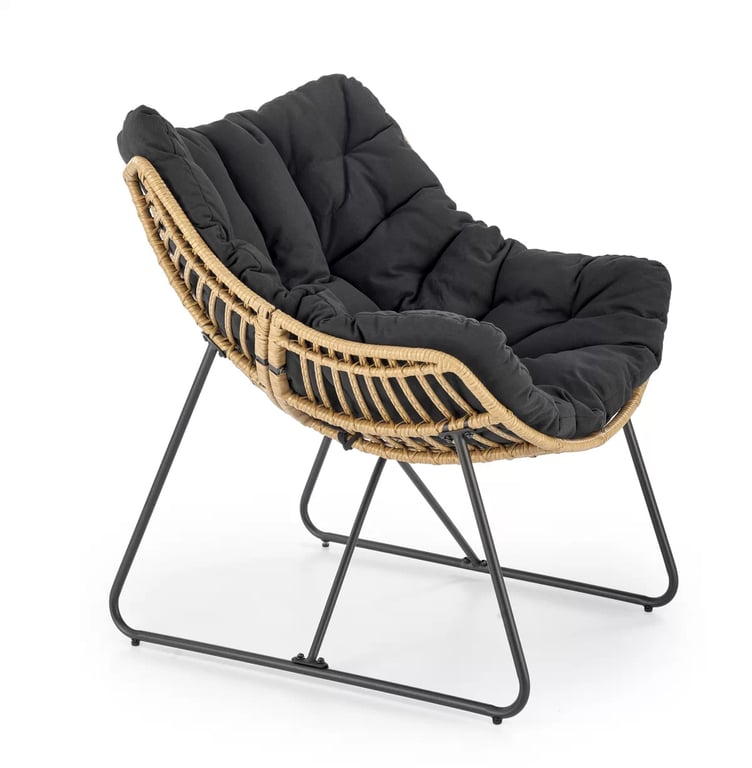 Fotoliu WHISPER negru / natural whisper Fotoliu  wypoczynkowy, negru / přírodní