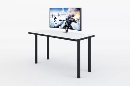 Gaming íróasztal Lamit 135 cm állítható magasságú - FEHÉR / fekete