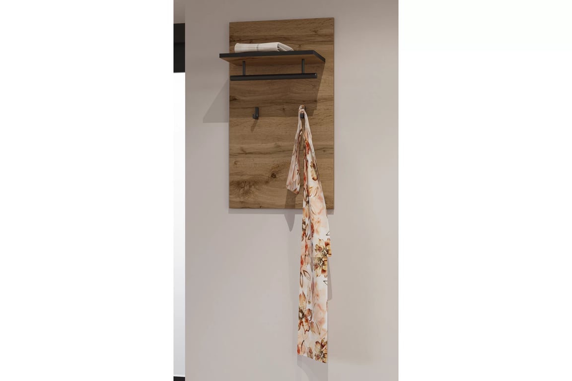 Gramon fali fogas 40 cm - wotan tölgy / fekete Wieszak Gramon 40 cm - dab wotan / fekete