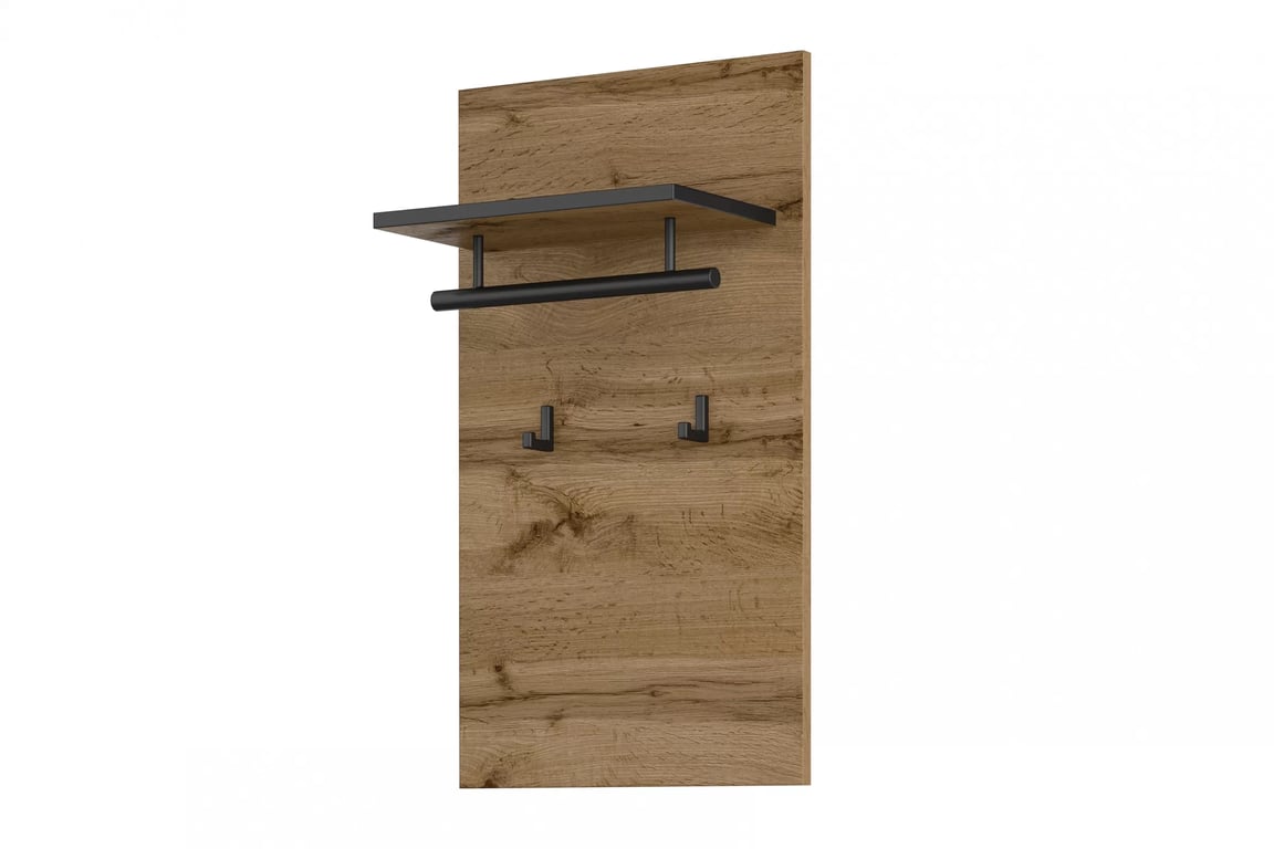 Gramon fali fogas 40 cm - wotan tölgy / fekete Wieszak Gramon 40 cm - dab wotan / fekete