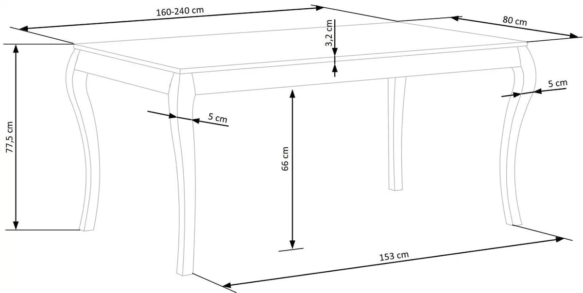 WINDSOR stůl rozkládací 160-240x90x76 cm Barva tmavý Dub/Černý windsor stůl rozkládací 160-240x90x76 cm Barva tmavý Dub/Černý