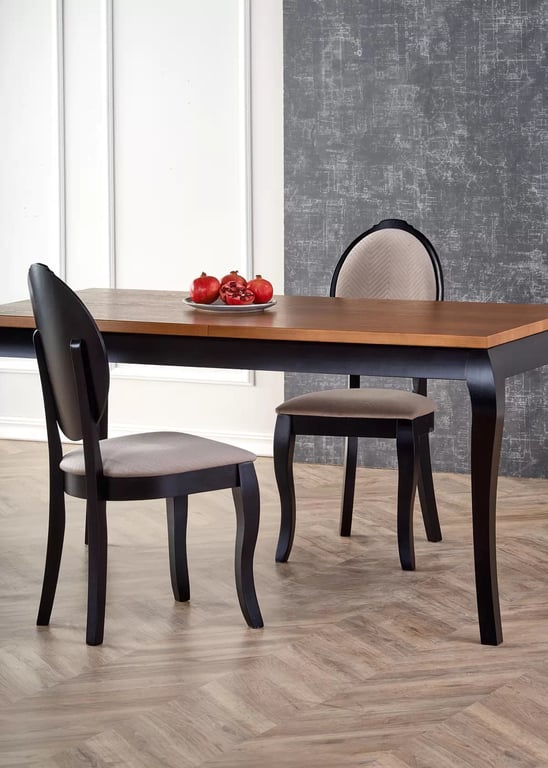 Masă pliabilă WINDSOR 160-240x90x76 cm Culoare stejar închis/ negru windsor stůl pliere 160-240x90x76 cm Barva tmavý Dub/negru