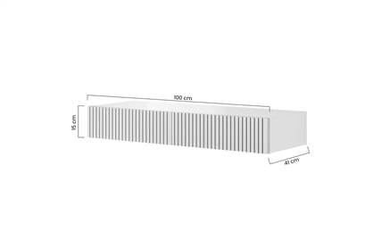 Závěsný psací stůl Nicole 100 cm se zásuvkami - černá / černý mat závěsná konzole / Toaletní stolek Nicole se zásuvkami 100 cm - černá / černá mat