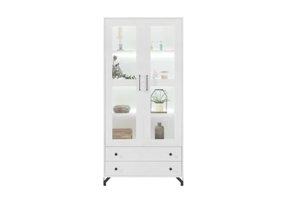 Vitrína Bergen 90 cm se zásuvkami - bílá