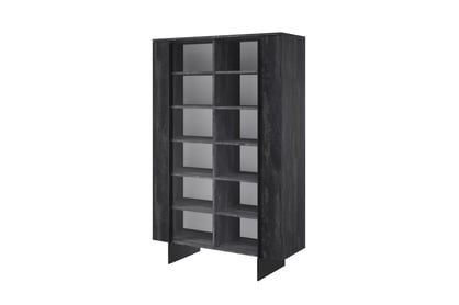 Larena vitrin 120 cm - fekete beton / fekete lábak