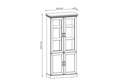 Vitrína Royal čtyřdveřová 87 cm - borovice nordycka/divoký dub Vitrína Royal čtyřdveřová 87 cm - borovice nordycka/divoký dub