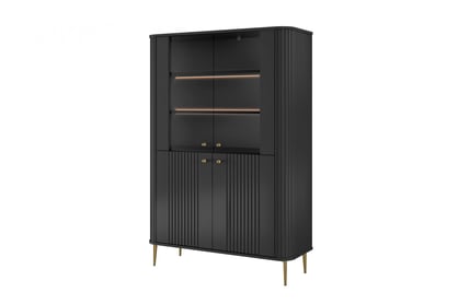 Vesper vitrin 103 cm - fekete / arany lábak