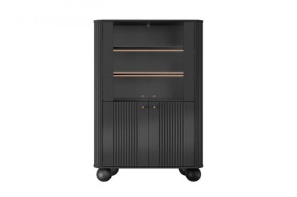Vesper vitrin 103 cm - fekete / arany fogantyúk / gömb lábak Witryna Vesper a nappaliba - fekete / zlote Fogantyúk / Lábak kule