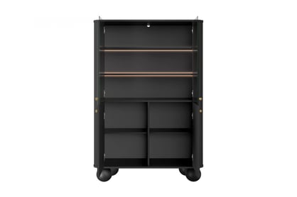 Vesper vitrin 103 cm - fekete / arany fogantyúk / gömb lábak Witryna Vesper a nappaliba - fekete / zlote Fogantyúk / Lábak kule