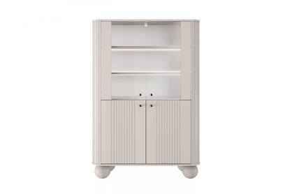 Vesper vitrin 103 cm - kasmír / fekete fogantyúk / gömb lábak Witryna Vesper a nappaliba - kasmír / fekete Fogantyúk / Lábak kule