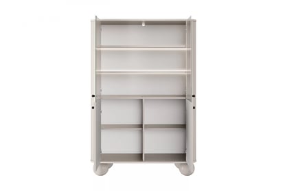 Vesper vitrin 103 cm - kasmír / fekete fogantyúk / gömb lábak Witryna Vesper a nappaliba - kasmír / fekete Fogantyúk / Lábak kule