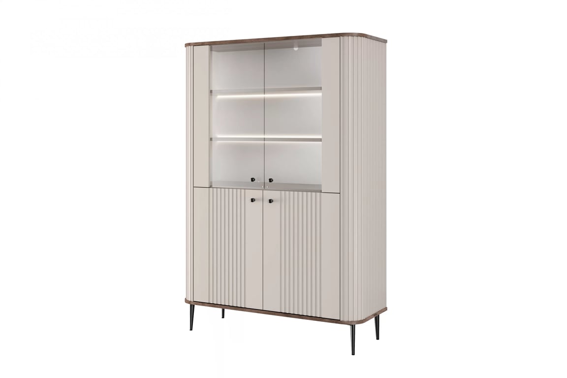 Vesper vitrin 103 cm - kasmír / dió / fekete lábak Witryna Vesper a nappaliba - kasmír / diofa / fekete Lábak