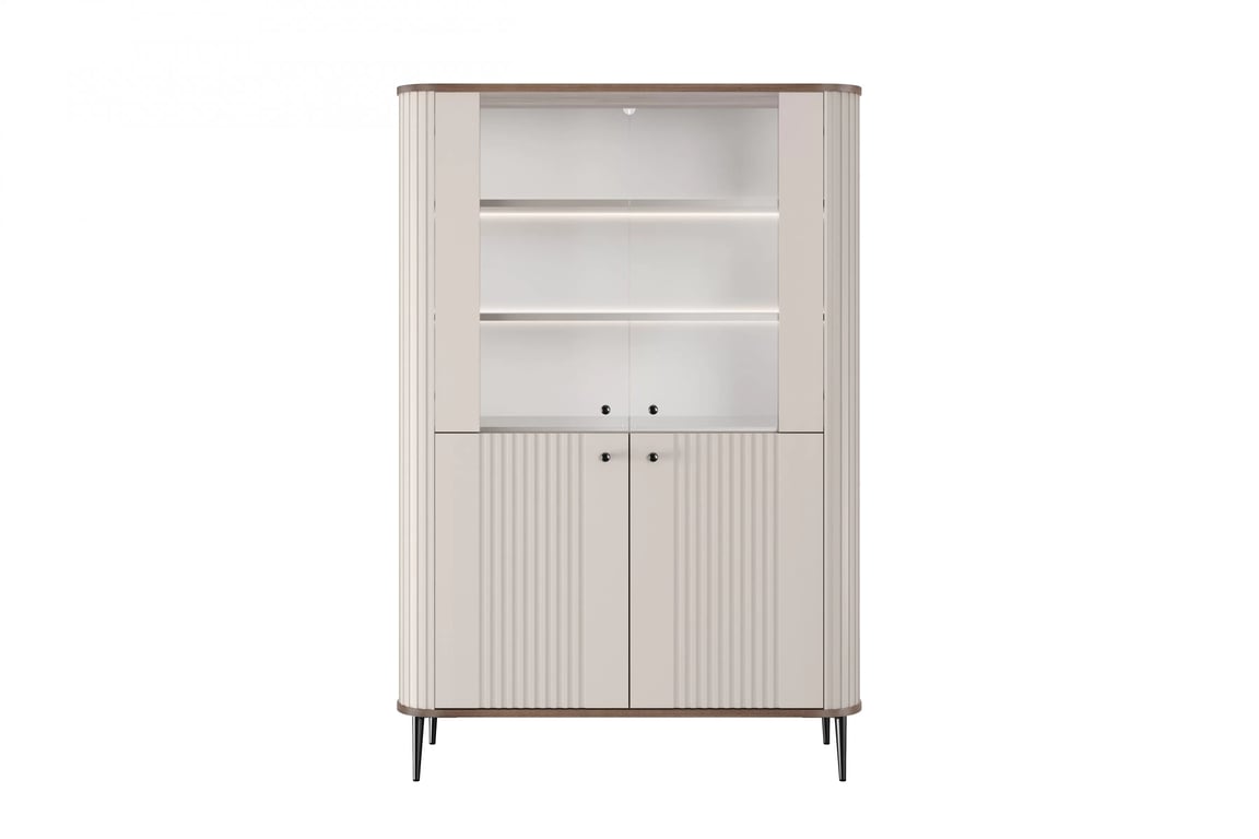 Vesper vitrin 103 cm - kasmír / dió / fekete lábak Witryna Vesper a nappaliba - kasmír / diofa / fekete Lábak