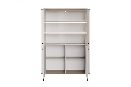 Vesper vitrin 103 cm - kasmír / dió / fekete lábak Witryna Vesper a nappaliba - kasmír / diofa / fekete Lábak