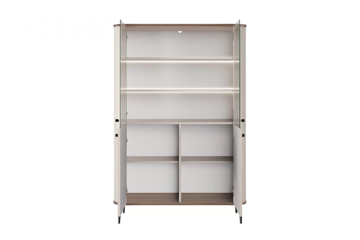 Vesper vitrin 103 cm - kasmír / dió / fekete lábak Witryna Vesper a nappaliba - kasmír / diofa / fekete Lábak