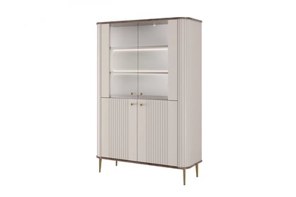 Vesper vitrin 103 cm - kasmír / dió / arany lábak