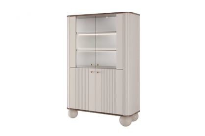 Vesper vitrin 103 cm - kasmír / dió / arany fogantyúk / gömb lábak
