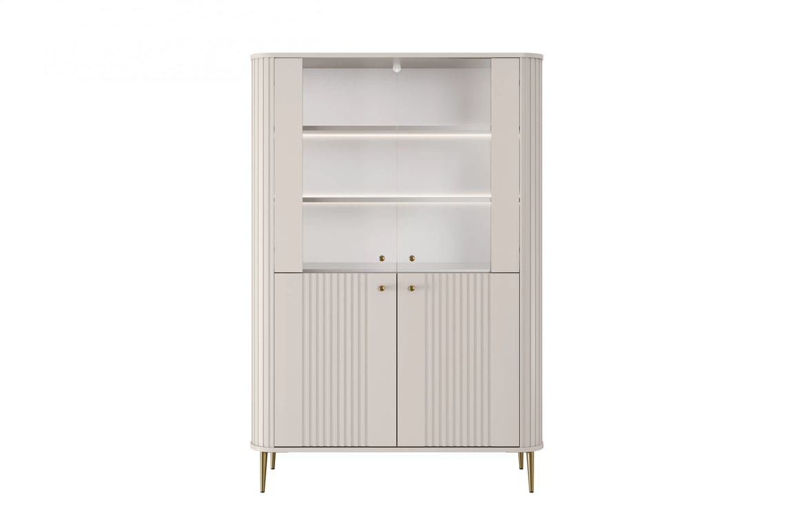 Vesper vitrin 103 cm - kasmír / arany lábak Witryna Vesper a nappaliba - kasmír / zlote Lábak