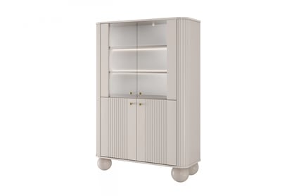 Vesper vitrin 103 cm - kasmír / arany fogantyúk / gömb lábak