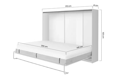 Pat rabatabil Basic orizontal 140x200  - alb mat Pat rabatabil orizontal 140x200 New Elegance - Alb mat