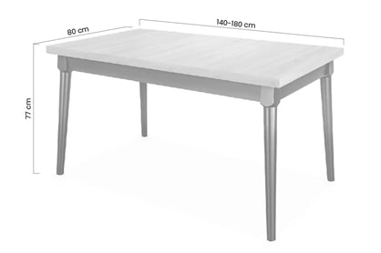 Rozkládací jídelní stůl Ibiza 140-180 cm - dub sonoma Stůl na drewnianych nogach