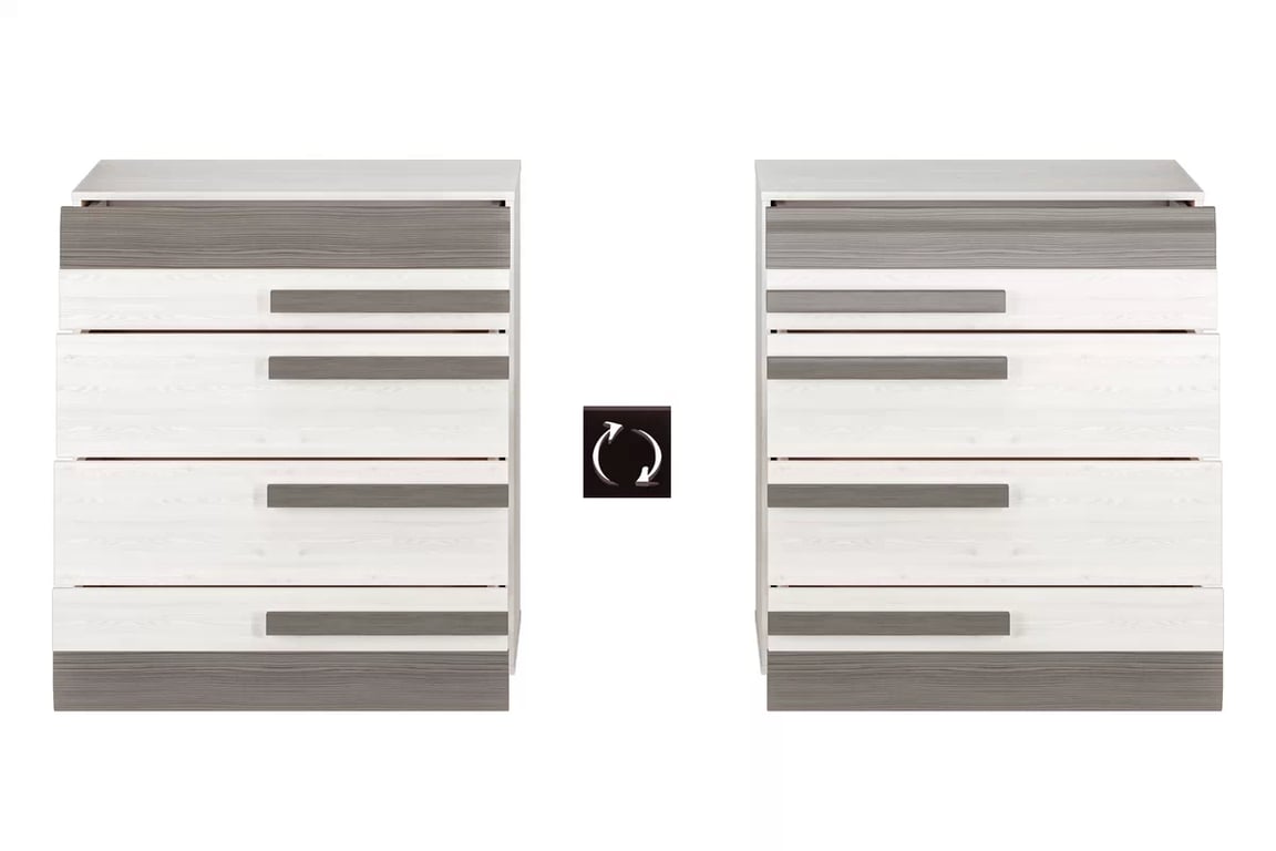 Set Tonemo 5 - pin zăpadă / new grey Complet mobilier mlodziezowych Blanco 5 - pin sniezna / new grey - 6 elementow