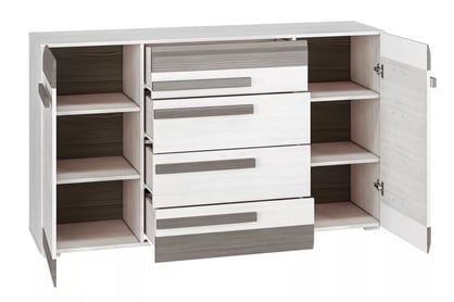 Set Tonemo 5 - pin zăpadă / new grey Complet mobilier mlodziezowych Blanco 5 - pin sniezna / new grey - 6 elementow