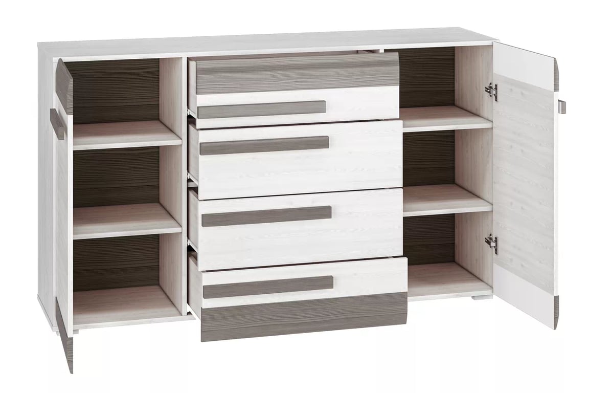 Set Tonemo 5 - pin zăpadă / new grey Complet mobilier mlodziezowych Blanco 5 - pin sniezna / new grey - 6 elementow