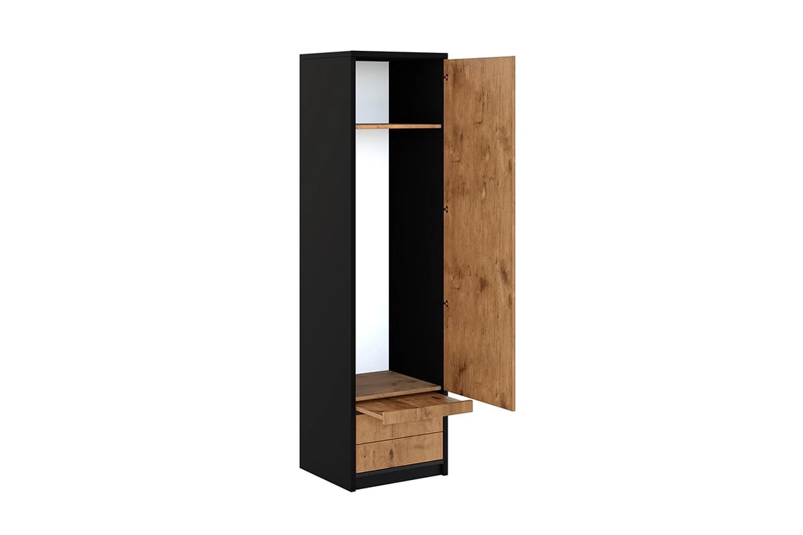 Nábytková zostava Modern - čierna / dub lancelot Skriňa loft so zásuvkami 