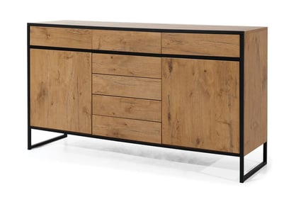Nábytková zostava Modern - čierna / dub lancelot Komoda so zásuvkami
