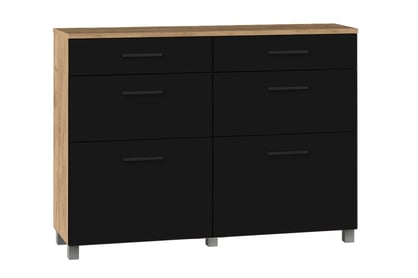 Předsíňová sestava Keri 1 Komoda z zásuvkami do předsíně Keri 19- Dub craft Žlutý K003PW + Černý mat 0190 PE 