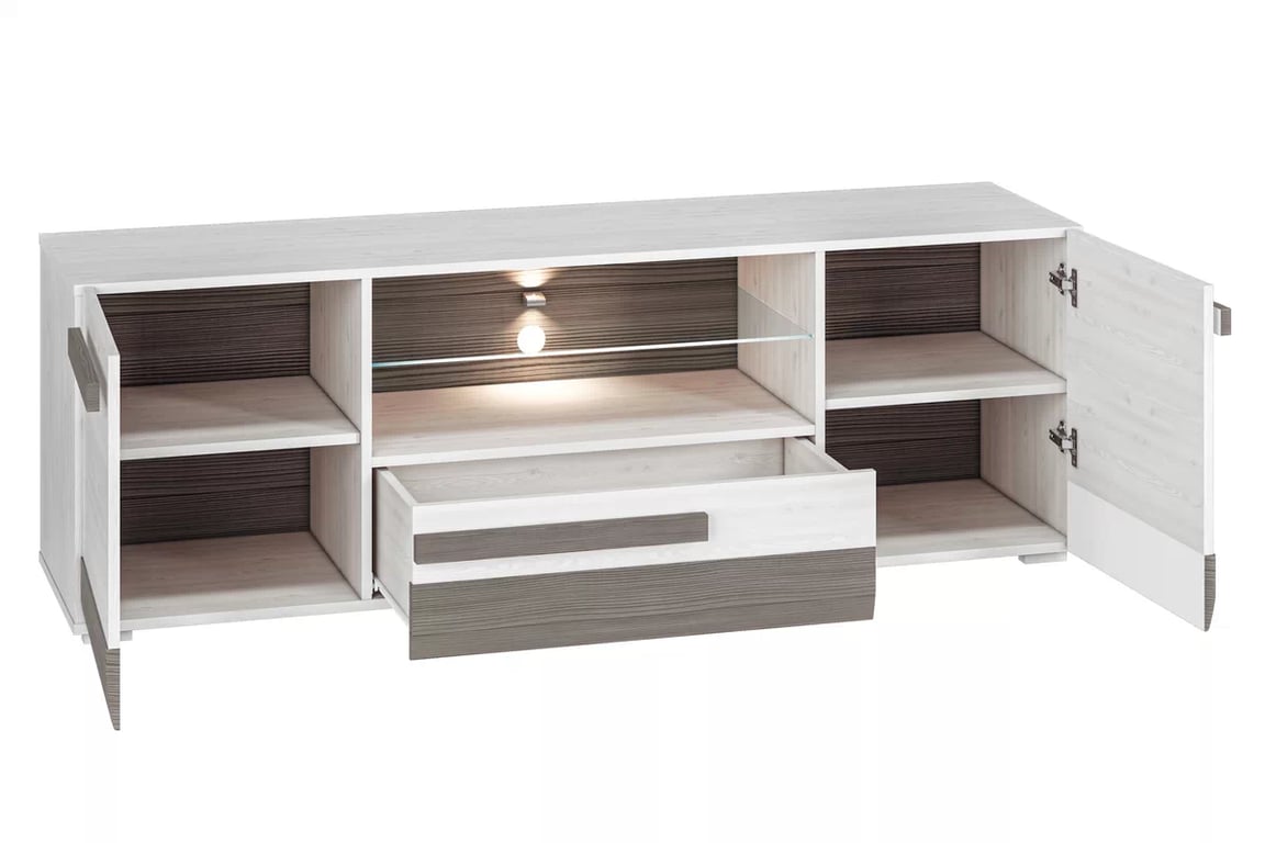 Set Tonemo 1 - pin zăpadă/ new grey Complet mobilier pentru camera de zi Blanco 1 - pin sniezna / new grey - 6 elementow