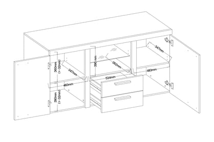 Set Luiza - grafit Complet mobilier pentru camera de zi Luiza - stejar lefkas / grafit