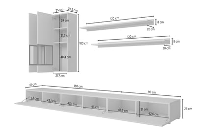 Komplet nábytku do obývacej izby z komoda i lawa Baros - tmavý beton / schiefer Komplet nábytku do obývacej izby z komoda i lawa Baros - tmavý beton / schiefer