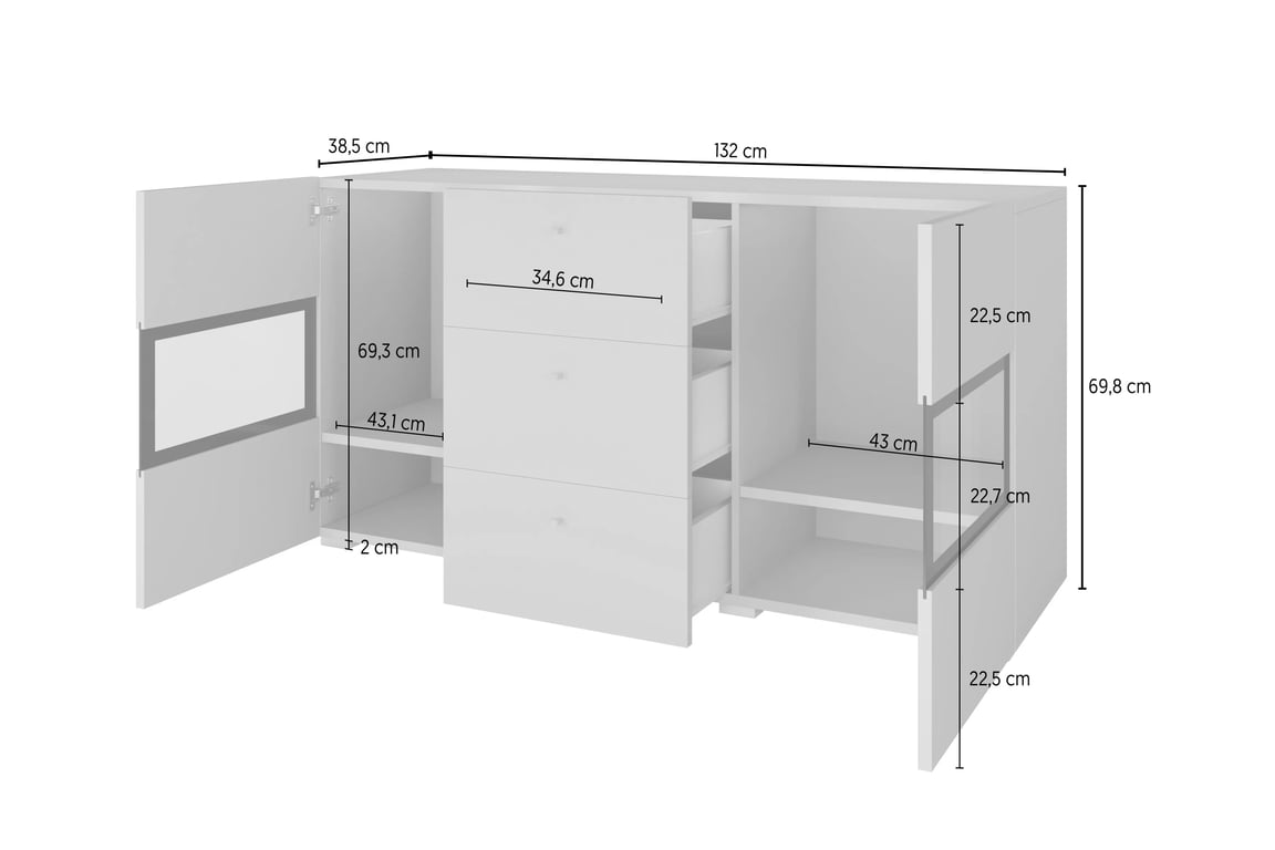 Komplet nábytku do obývacej izby z komoda i lawa Baros - tmavý beton / schiefer Komplet nábytku do obývacej izby z komoda i lawa Baros - tmavý beton / schiefer