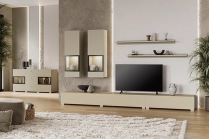 	Complet mobilier pentru camera de zi z mebloscianka i komoda Baros - clar bez