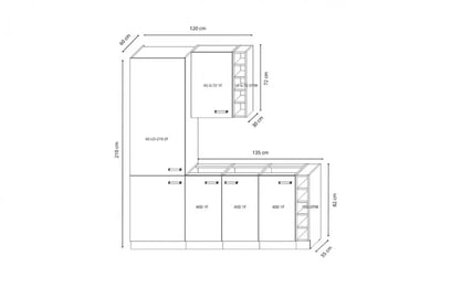 Complet mobilier kuchennych Prado 195cm - gri lucios Complet mobilier kuchennych Prado 195cm - gri lucios