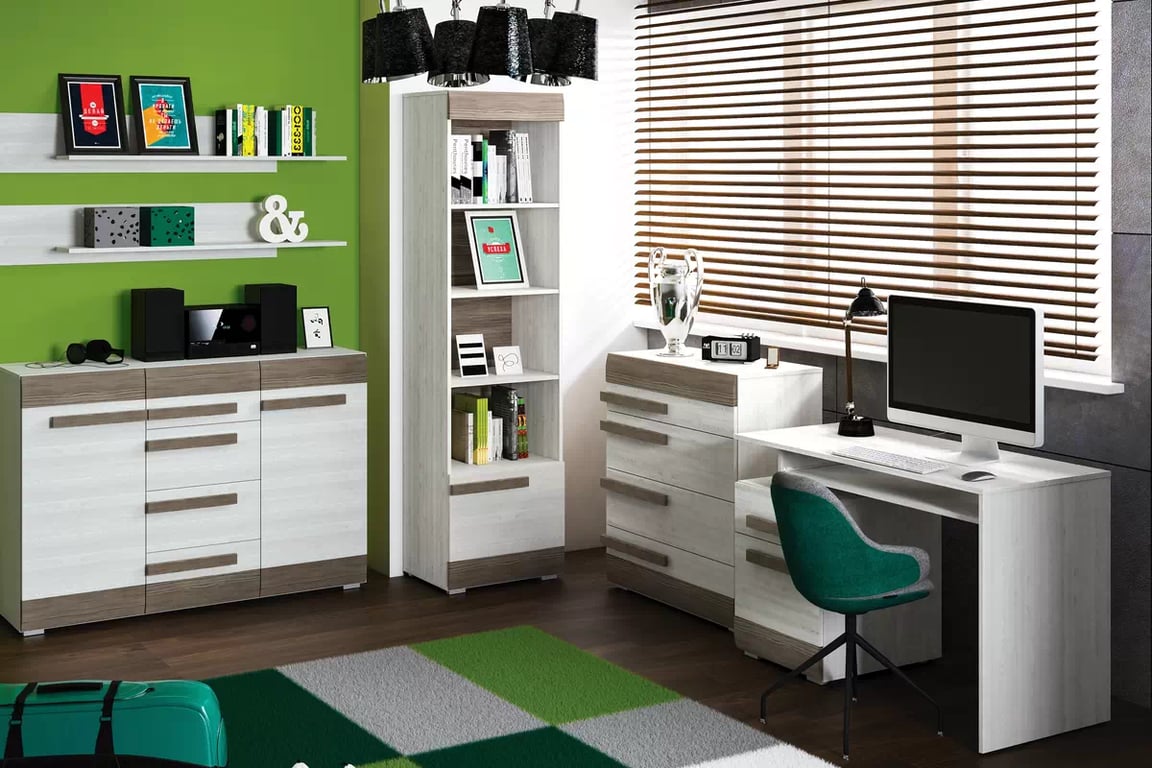 Set Tonemo 4 - pin zăpadă / new grey Complet mobilier mlodziezowych Blanco 4 - pin sniezna / new grey - 6 elementow