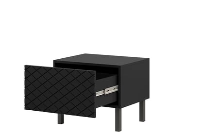 Scalia II 50 1SZ éjjeliszekrény szett 2 db - fekete matt / fekete lábak Scalia II 50 1SZ éjjeliszekrény szett 2 db - Fekete matt / fekete lábak - belső