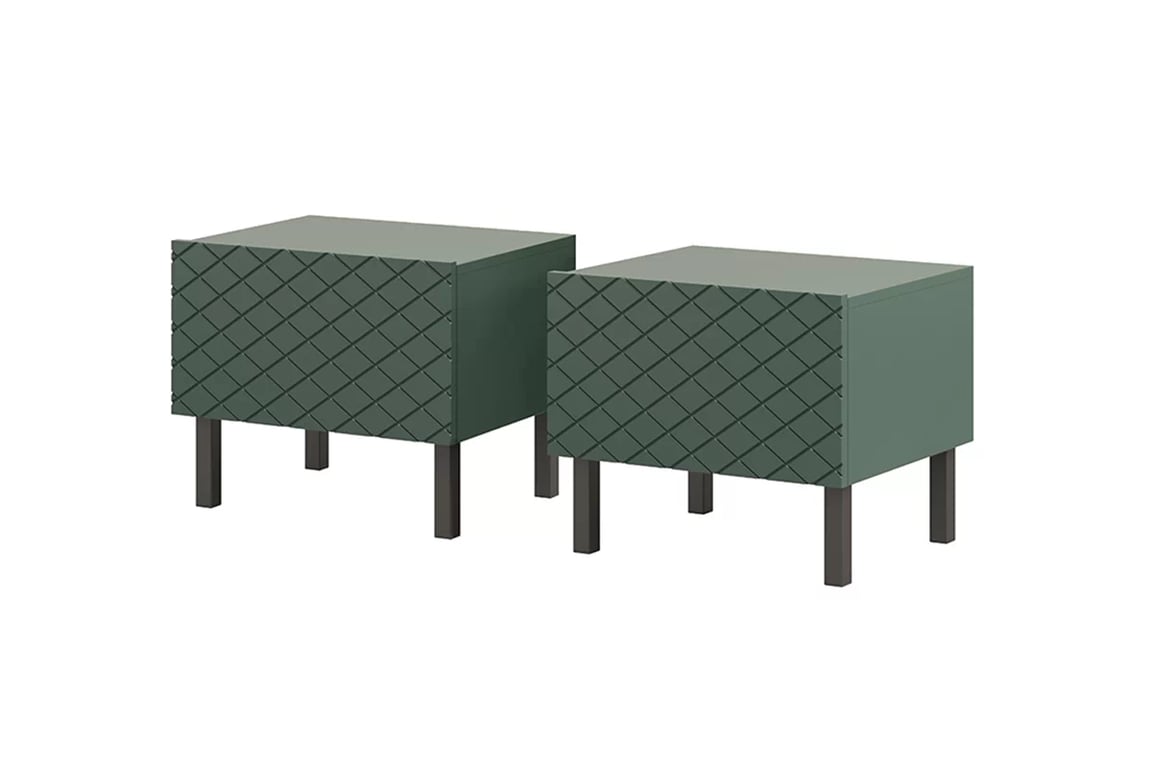 Scalia II 50 1SZ éjjeliszekrény szett 2 db - matt sötétzöld / fekete lábakkal Scalia II 50 1SZ éjjeliszekrény szett 2 db - matt sötétzöld / fekete lábakkal